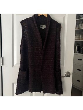 Habitat Oversized sweater vest Lagenlook Open sz Small boho bohemian